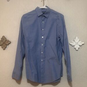 Express Men's Casual Blue Button Down Shirt
